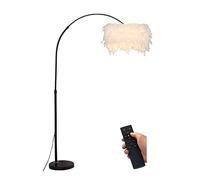 Lampade Standard Soggiorno, Lampada Da Terra Ad Arco In Piume Di Struzzo Lampada Da Terra Nordica In Metallo Ha Funzione Telescopica Con La quale L'altezza Può Essere Modificata Da 150-180 Cm Per