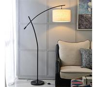 Lampade Standard Soggiorno Lampada da Terra Moderna ad Arco Lampada da Terra con Braccio oscillante Regolabile per Camera da Letto Soggiorno Paralume a Tamburo in Lino sporgente La