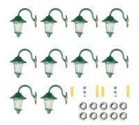 Lampade stradali a LED per HO scala 1:87 modellino ferroviario ed edifici, illuminazione bianca calda con lampioni in acciaio, set da 10 lampade da parete compatibili con 3 V