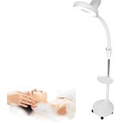 Lampade terra, lampada con lente d'ingrandimento 8 X + illuminazione estetica a 5 ruote, lampada terra a luce fredda regolabile a LED per tatuaggio di bellezza