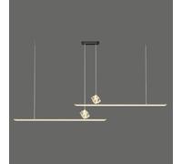 Lampadella lineare ultra -Slim, luce a sospensione in ottone con tonalità acrilica bianca, 48W - lampada a trappola a LED - 3 modalità di colore, lampade a sospensione della sala da pranzo, moderne