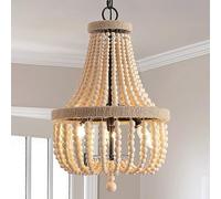 Lampadella per Perle di Legno, 3 Light Nursery Furmhouse Cendiale a Sospensione E14, Luce a soffitto a Monte Semi -Filo, lampadario Rustico Rustico Rustico retrò per la Scuola Materna, Foyer,
