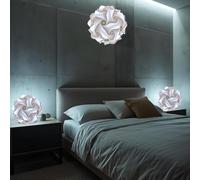 Lampadesign® Set Lampadario Camera da letto e 2 lampade da comodino a Sfera bianco 35 cm FIOCCO - Lampada a sospensione soffitto e coppia Abat-jour Luci Lumi comodini Lampadina Led E27