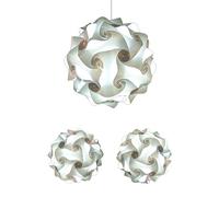 Lampadesign® Set Luci Camera da Letto moderna Lampadario e 2 Lampade sfere da comodino a Led FIOCCO Coppia abat jour Lumi Comodini stanza Lampada Sospensione soffitto vintage Lampadine luce fredda