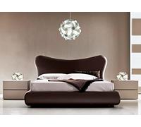 Lampadesign® Stupendo Set Lampadario moderno con coppia lampade comodini Led Camera da letto moderna Sfera bianca e abat jour di design UFO Luci casa Stanza cameretta vintage Lampadine Led e27