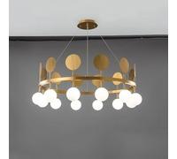 Lampadiers, Illuminazione a LED POSTMOdern Postmodern Compatibile con Soggiorno 丨 Lampada del soffitto di Ferro da Lampada Minimalista 丨 Lampada del lampadario a Sfera di Vetro Bianco