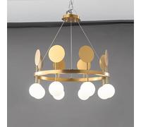 Lampadiers, Illuminazione a LEDMELIER POSTMOdern LED Compatibile con Soggiorno 丨 Lampada del soffitto in Ferro Lampada Minimalista 丨 Lampada del lampadario a Sfera di Vetro Bianco Compatibile/Caldo l