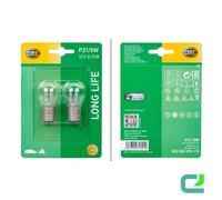 Lampadina 12 V 5 W P21/5W BAY15d Trasparente HELLA Lunga Vita per U. A. Fiat