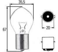HELLA 8GA 002 083-251 Lampadina, F2, Heavy Duty, 24V, 35W, Tipo zoccolo BA20s, Scatola, Quantità 1