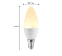 Lampadina a candela a LED Lindby, E14, C35, 4,5 W, opale, 3.000 K LINDBY