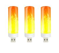 Lampadina a fiamma a LED - lampadine per feste, fonte di alimentazione USB, luce come una lanterna, lampadina per fuoco danzante Plug and con 4 modalità di illuminazione, luce calda effetto