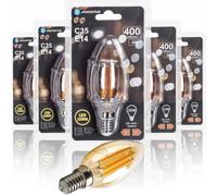 Lampadina a filamento LED C35 E14 4W ambrata