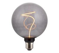 Lampadina a filamento LED, E27, globo G125, fumo, trsp., blc trs chd, rgl.