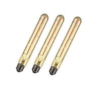 Lampadina a Filamento LED Tubolare T30 da 3 Confezioni, Bianco Caldo 2700K Non Dimmerabile Lampadina E27 in Vetro Color oro Fumé 4W Stile Edison(Sostituire la Lampadina Alogena a Vite E27 da 40W)400LM