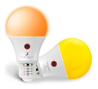 Lampadina a LED con doppio sensore di luce solare • 9 Watt • dal tramonto all'alba • ON/OFF automaticamente • 2 Pezzi (Anti-Zanzara • 580nm, E27)