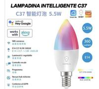Lampadina a Led E14 C37 5.5W Smart con Controllo Remoto Vocale Alexa Google RGB