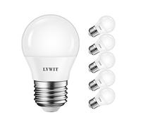 Lampadina a LED E27-5W Equivalenti a 40W, 6500k Luce Bianca Fredda, 470Lm, LVWIT Sfera G45, Non Dimmerabile, Confezione da 6 Pezzi