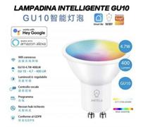 Lampadina a Led GU10 4.5W Smart con Controllo Remoto Vocale Alexa Google RGB