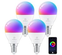 Lampadina Alexa E14 4.5W Smart Bulb LED G45 WiFi Lampadine RGB Bianco freddo