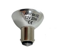 LAMPADINA ALOGENA RIFLETTORE 12V 20W BA15D 6° TIPO PHILIPS ALULINE 6433 D37 B15D