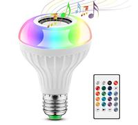 Lampadina Altoparlante, JOLVVN Luce LED Musica 2-In-1 E27 Speaker Notturna Telecomando RGB Audio Mini Stereo Multicolore Bluetooth Compatibile IOS/Android Palcoscenico, Casa, Camera Letto, Festa