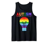 Lampadina Arcobaleno per la consapevolezza dell'autismo, Supporto Autistico, Mamma e papà Canotta