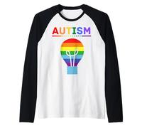 Lampadina Arcobaleno per la consapevolezza dell'autismo, Supporto Autistico, Mamma e papà Maglia con Maniche Raglan