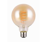 LAMPADINA ATTACCO E27 SFERA AMBRA DIMMERABILE CON INTERRUTTORE D. 9,5CM 7W · 400lm, 1800K