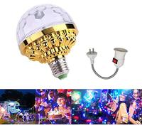 Lampadina colorata a sfera magica rotante da discoteca con prese lampadina LED RGB stroboscopica per feste discoteca con cristalli abbaglianti per feste di compleanno club bar Halloween Natale (1 pz)