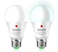 EXTRASTAR Lampadina Con Sensore, E27 Lampadine LED con Sensore Crepuscolare da Esterno, Auto On/Off, 9W bianco freddo 6500K per Veranda Giardino Porta d'ingresso Corridoio 2 pezzis