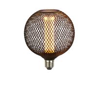 Lampadina Contemporanea Rete Metallica Acciaio Nero Vetro E27 3,5W 1800K