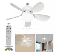 Lampadina E27 2 in 1 lampada dimmerabile luce LED 19W CCT ventilatore 3 velocità [EEK: E]