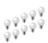Lampadina E27 con tappo a vite, 2W, luce LED Edison, calda pera da golf bianca, per feste all'aperto in terrazza Natale, 10 set