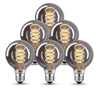 Lampadina Edison Vintage E27, E27 LED Vintage Dimmerabile 4 W Retro Lampada LED Bianco Caldo Lampadina E27 Vintage Ideale per la nostalgia e l'illuminazione retrò in casa Café Bar - 6 pezzi(G80 YHS)