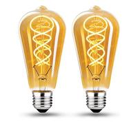 Lampadina Edison Vintage E27, E27 LED Vintage Dimmerabile 4 W Retro Lampada LED Bianco Caldo Lampadina E27 Vintage Ideale per la nostalgia e l'illuminazione retrò in casa Café Bar-ST64(2 pezzi)