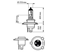 Lampada ad incandescenza alogena PHILIPS H4 RacingVision GT200 12V, 60/55W