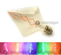 LAMPADINA FILAMENTO EDISON LED VETRO BULBO LUCE RETRO' VINTAGE COLORI E27 E14