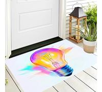 Lampadina Flash Zerbini Per Interni,Tappeto Ingresso Zerbino Morbidi Arte Dell'Acquerello Per Interni Cucina Porta Anteriore Posteriore Animali Domestici E Cani,50X80Cm Colore