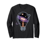 Lampadina Galassia Idea Spazio Creatività Universo Simbolico Maglia a Manica