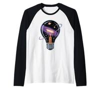 Lampadina Galassia Idea Spazio Creatività Universo Simbolico Maglia con Maniche Raglan