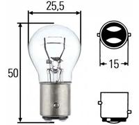 Lampadina indicatore di direzione anteriore BAY15d 8GD 002 078-173 HELLA per VW