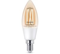 Lampadina intelligente Philips PHI WFB 40W C35 E14 4,9W LED regolabile bianco filamento trasparente