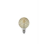 LAMPADINA LED 4W · 320lm, 2700K CON FILAMENTO E27 SFERA PUNTINATA ANTICATA D.9,5 H.13,5