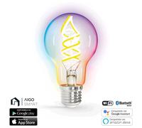 Aigostar Lampadina Filamento LED Smart E27 4.9W RGBW Mesh A60 Vetro 5 PEZZI