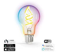 Lampadina Led a Filamento Smart A60 E27 4,9W WiFi RGB + Bianco Caldo 2700K luce regolabile e dimmerabile Aigostar
