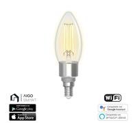 Lampadina Led a Filamento Smart C35 E14 4,5W WiFi CCT luce regolabile e dimmerabile Aigostar