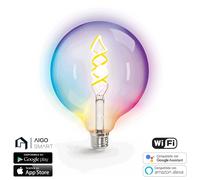 Aigostar Lampadina Filamento LED Smart E27 4.9W RGBW G125 WiFi Vetro 3 PEZZI