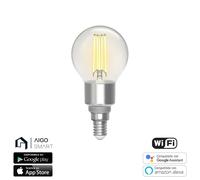 lampadina smart led filamento a sfera g45 4.5w e14 wifi cct 2700k-6500k 470 lumen d45h107.5mm alexa e google assistant