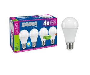 Lampadina Led a goccia Duralamp 9W attacco E27 4000K 4 pezzi A6080N-4