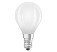 Osram LED Star Globe nella classica forma mini sferica, 5,5 W / 806 lm, 4000 K per luce bianca fredda, CRI 80, realizzata in vetro smerigliato senza piombo, attacco E14, IP20, EEK D, diametro 45 mm.